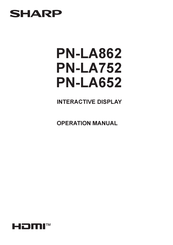 Sharp InGlass PN-LA862 Operation Manual