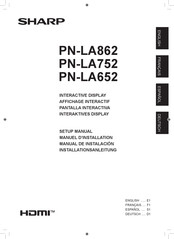 Sharp InGlass PN-LA862 Setup Manual