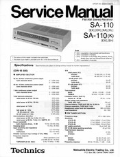 Technics SA-110 Service Manual