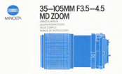 Minolta 35-105MM F3.5-4.5 MD ZOOM Owner's Manual