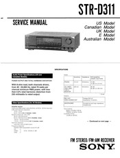 Sony STR-D311 Service Manual