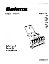 Bolens 520 Safety And Operation Instructions