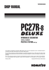 Komatsu PC27R-8 DELUXE Shop Manual