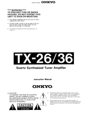 Onkyo TX-26 Instruction Manual