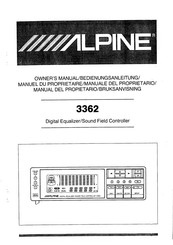 Alpine 3362 Owner's Manual