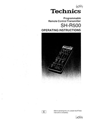 Technics SH-R500 Operating Instructions Manual