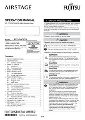 Fujitsu AIRSTAGE ASTH24CNTA Operation Manual