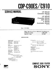 Sony CDP-C90ES Service Manual