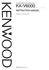 Kenwood KA-V6000 Instruction Manual