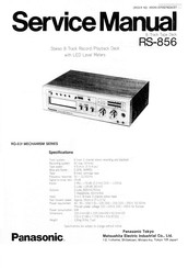 Panasonic RS-856 Service Manual