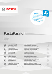 Bosch PastaPassion MUZS6PP Information For Use