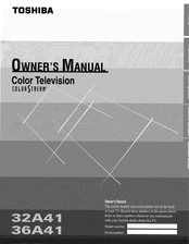 Toshiba 32A41 Owner's Manual