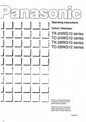 Panasonic TX-28WG10 Series Operating Instructions Manual