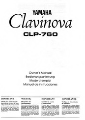 Yamaha Clavinova CLP-760 Owner's Manual