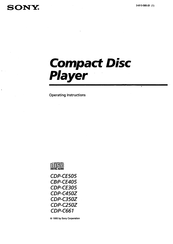 Sony CDP-CE405 Operating Instructions Manual