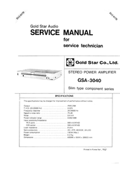 Goldstar GSA-3040 Service Manual