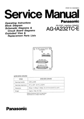 Panasonic AG-IA232TC-E Operating Instructions Manual