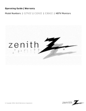 Zenith C32V22 Operating Manual And Warranty