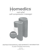 HoMedics SR-110H Instruction Manual And  Warranty Information