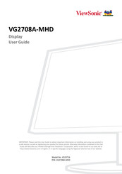 ViewSonic VG2708A-MHD User Manual