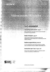 Sony SVO-9500MDP Operating Instructions Manual