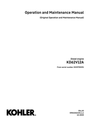 Kohler KD62V12A Operation And Maintenance Manual