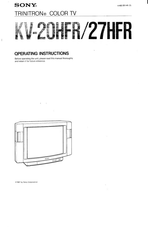 Sony TRINITRON KV-27HFR Operating Instructions Manual
