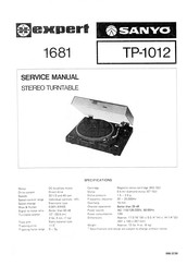 Sanyo expert TP-1012 Service Manual
