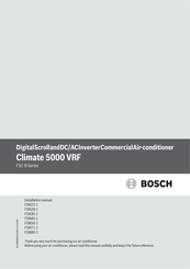 Bosch Climate 5000 VRF FSN28-1 Installation & User Manual