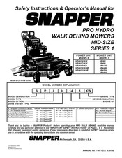 Snapper Series 1 Safety Instructions & Operator's Manual