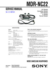 Sony MDR MDR NC22 Service Manual