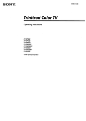 Sony Trinitron KV-29RS22 Operating Instructions Manual