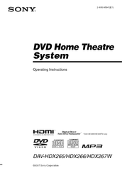 Sony DAV-HDX267W Operating Instructions Manual