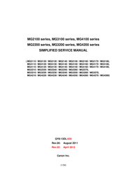 Canon MG2100 Series Simplified Service Manual