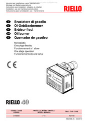 Riello 462T58 Installation, Use And Maintenance Instructions