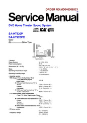Panasonic SA-HT920P Service Manual
