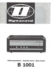 Dynacord B 1001 Operating Manual