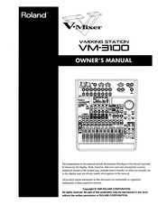 Roland V-Mixer VM-3100 Owner's Manual