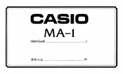 Casio MA-1 User Manual
