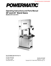 Powermatic PM2013BT Operating Instructions And Parts Manual