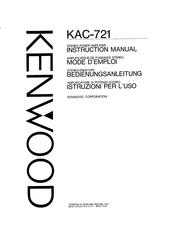 Kenwood KAC-721 Instruction Manual