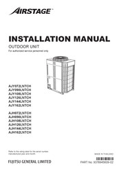 Fujitsu AIRSTAGE AJH108LNTCH Installation Manual