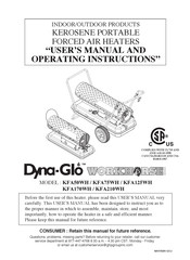 Dyna-Glo KFA75WH User's Manual And Operating Instructions