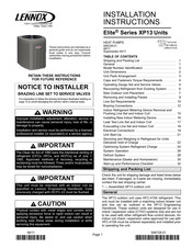 Lennox XP13 Installation Instructions Manual