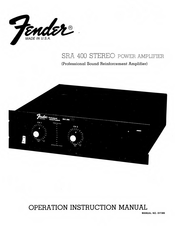 Fender SRA 400 Operation & Instruction Manual