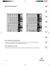 Behringer PRO MIXER DJX USB DJX900USB Quick Start Manual