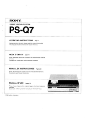 Sony PS-Q7 Operating Instructions Manual