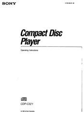 Sony CDP-C321 Operating Instructions Manual