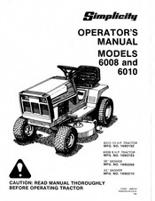 Simplicity 6008 Operator's Manual
