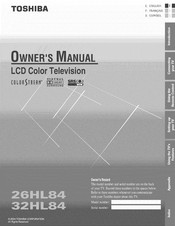 Toshiba COLORSTRAM 32HL84 Owner's Manual